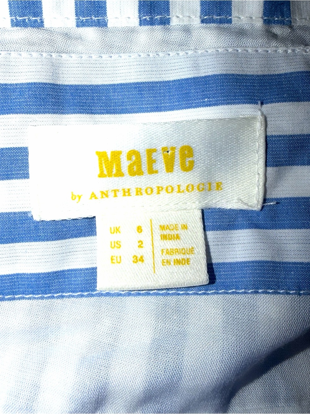 Anthropologie Maeve Parrots Tie-Back A-Line Dress Size 2 US Cotton Striped Maxi - Picture 10 of 12